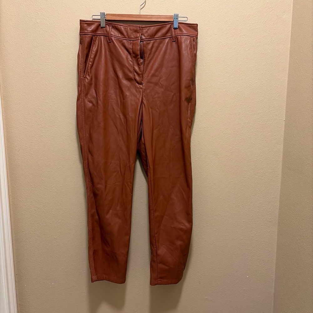 LOFT Men's Faux Leather Pants in Rust
